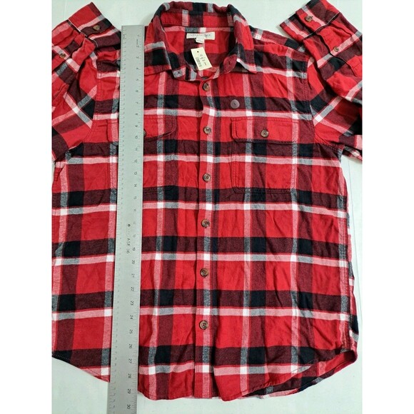 Aeropostale Men's Large Flannel Shirt Lumberjack Red Black Buffalo Check Plaid - Picture 7 of 8